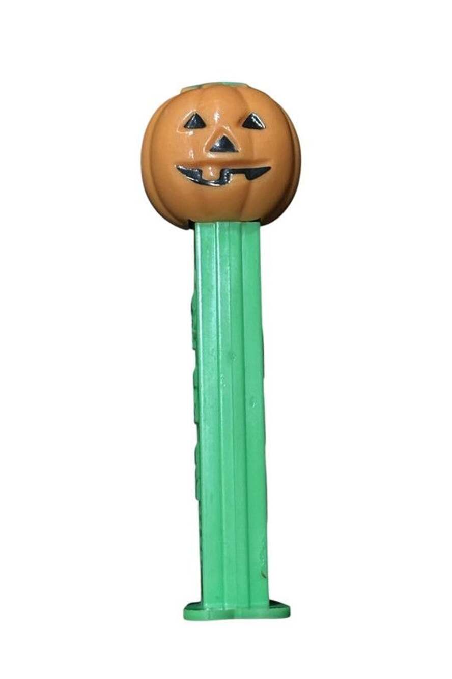 Vintage 1992 Halloween Pumpkin Jack O' Lantern PEZ Dispenser – Green Stem